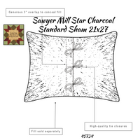 Sawyer Mill Star Charcoal Standard Sham 21x27