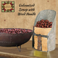 Scoop Galvanized with Wood Handle 11"H