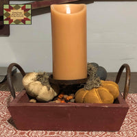 Candle Holder Tray Shea's Wood with Metal Handles