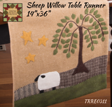 Sheep, Willow Tree & Stars  Table Runner 36"