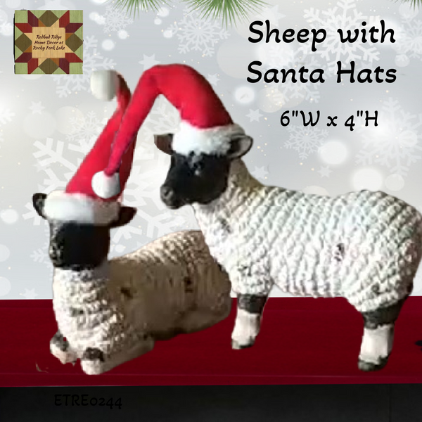 Sheep Rustic with Santa Hats 2 Styles
