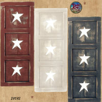 Distressed Americana All American Shutters 3/Set 24"H Star Cutouts
