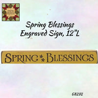 Spring Engraved & Distressed Wood Spring 12"L Signs Assorted