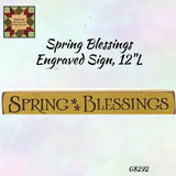 Spring Engraved & Distressed Wood Spring 12"L Signs Assorted
