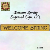 Assorted Spring Engraved & Distressed Wood Spring 12"L Signs