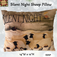 Silent Night Pillow with Sheep
