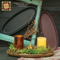 Simple Rustic Wood Oval Tray 16"L