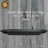 Simple Rustic Wood Oval Tray 16"L