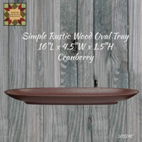 Simple Rustic Wood Oval Tray 16"L
