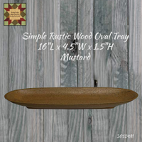 Simple Rustic Wood Oval Tray 16"L