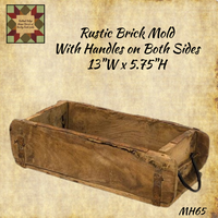 Rustic Brick Mold Large Tray with Handles 13"L