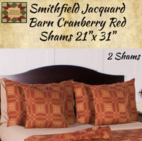 Smithfield Pillow Shams 2/Set Cranberry Barn Red/Nutmeg 50% Savings