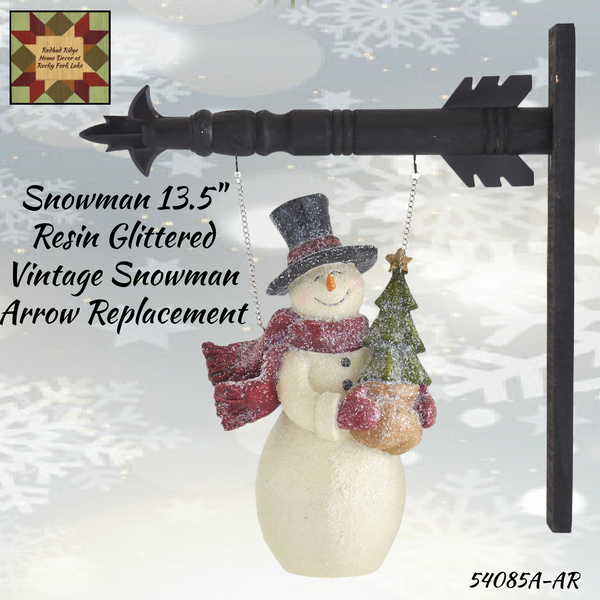 Glittered Vintage Snowman Arrow Replacement