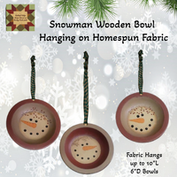 Snowman Wooden Bowls Set of 3