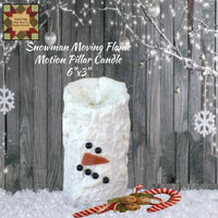 Snowman Lumpy Moving Motion Flameless Pillar Timer Candles