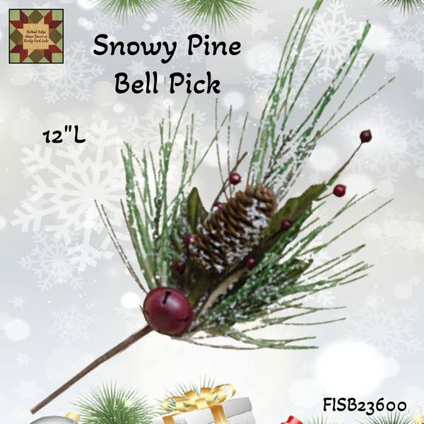 Snowy Pine Bell Pick 12"L