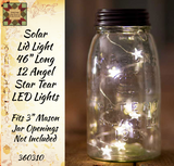 Solar Mason Jar Lid Light - Star Shape Angel Tears