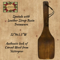 Spatula Hanging Treenware with Leather Strap