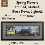 Spring Flowers Billy Jacobs Framed, Matted, Glass Front, Radiant LED 16"x36"