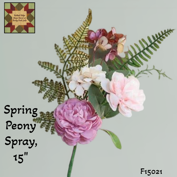 Spring Peony Spray, 15"