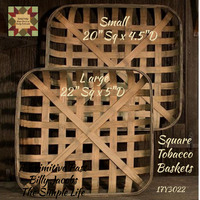Square Natural Brown Tobacco Baskets 2 Sizes Available
