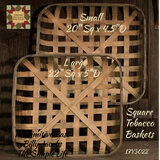 Square Natural Brown Tobacco Baskets 2 Sizes Available