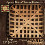 Square Natural Brown Tobacco Baskets 2 Sizes Available