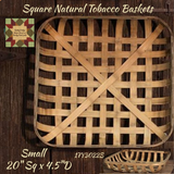 Square Natural Brown Tobacco Baskets 2 Sizes Available