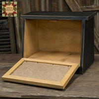 Wood Bread Box with Burnished Star Punch Tin Front 11.75"H PREORDER