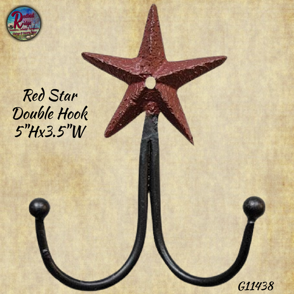 Wall Double Hook Red Star