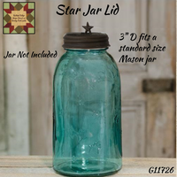 Mason Jar Star Lid Black