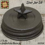 Mason Jar Star Lid Black