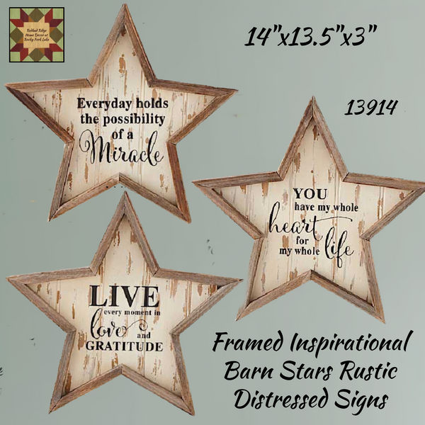 Framed Inspirational Barn Stars Rustic Distressed Signs 50% OFF SAVINGS