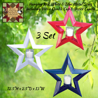 Whimsical Stars Candle Holder Assorted Colors 12.5"D~ 50% Savings