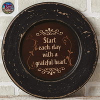 Plate Aged & Distressed Start Each Day Wood