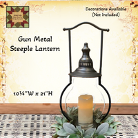 Steeple Lantern Gun Metal Finish 21"H