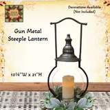 Steeple Lantern Gun Metal Finish 21"H