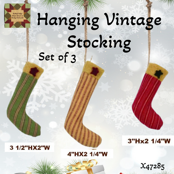 Stockings Vintage Hanging Set of 3
