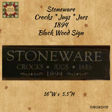 Distressed Stoneware Crocks *Jugs *Jars 1894 Wood Sign