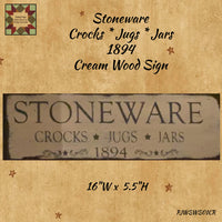 Distressed Stoneware Crocks *Jugs *Jars 1894 Wood Sign
