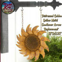 Sunflower Distressed Golden Yellow Metal Hanging Arrow Replacement Sign