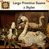 Swans Primitive Distressed Vintage Style Large 2 Styles