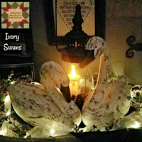 Swans Primitive Distressed Vintage Style Large 2 Styles
