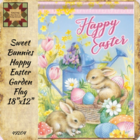 Sweet Bunnies Happy Easter Garden Flag