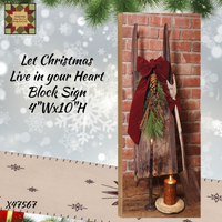 Christmas Let Christmas Live in your Heart Block Sign Artist Billy Jacobs