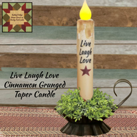 Taper Timer Candle Grungy Live Laugh Love