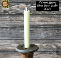 Cream Flameless Candle Tapers - Scallop Top 7"H Set of 2