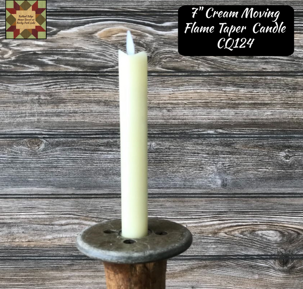 Cream Flameless Candle Tapers - Scallop Top 7"H Set of 2