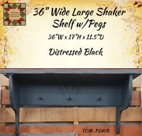 Large 3' Shaker Shelf w/Pegs