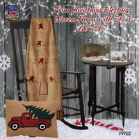 Prim Christmas Blessings with Stars Woven Throw 50"x60"